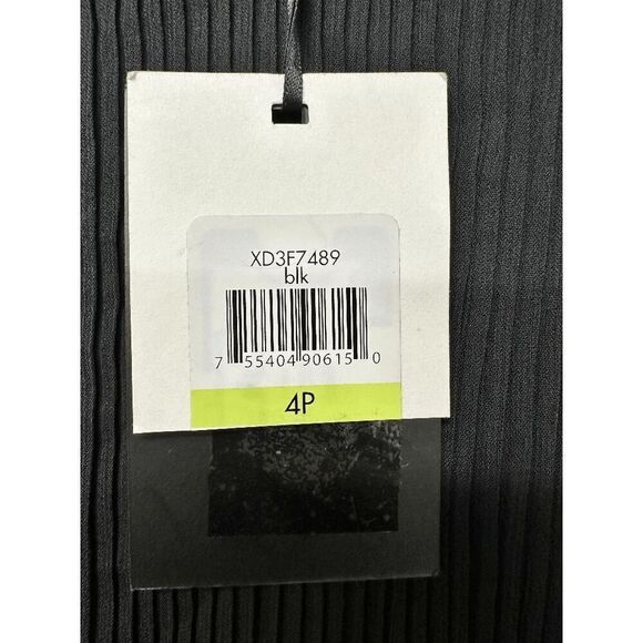 DKNY Women's Petite Tie-Neck Smocked-Cuff Long-Sleeve Dress - Black 4P - Picture 6 of 9